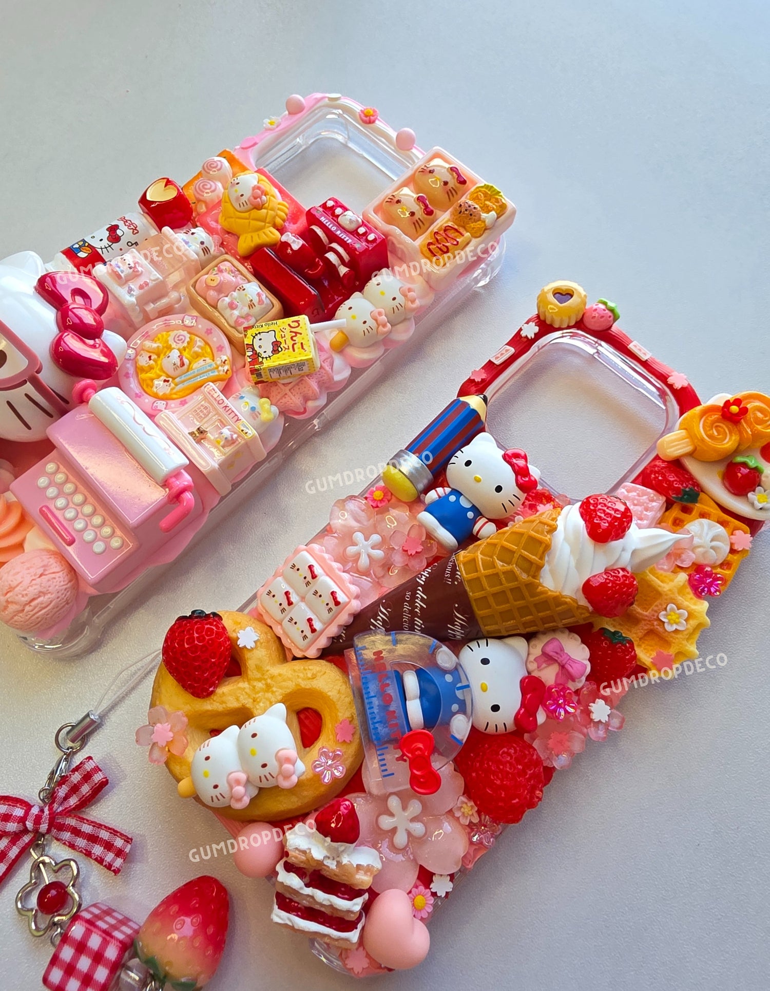 Sanrio Hello Kitty japanese themed decoden phone case with 3D charms