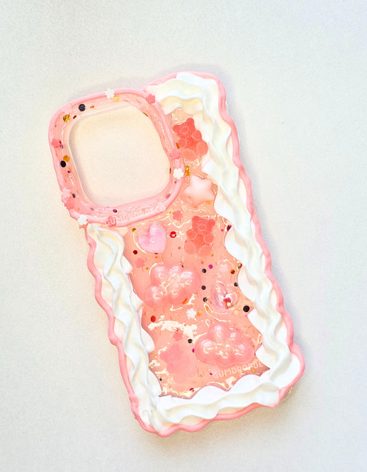 Custom decoden phone case with your choice of colors & characters. Handmade design, protective case & stylish charm for everyday use. pink and white decoden phone case
