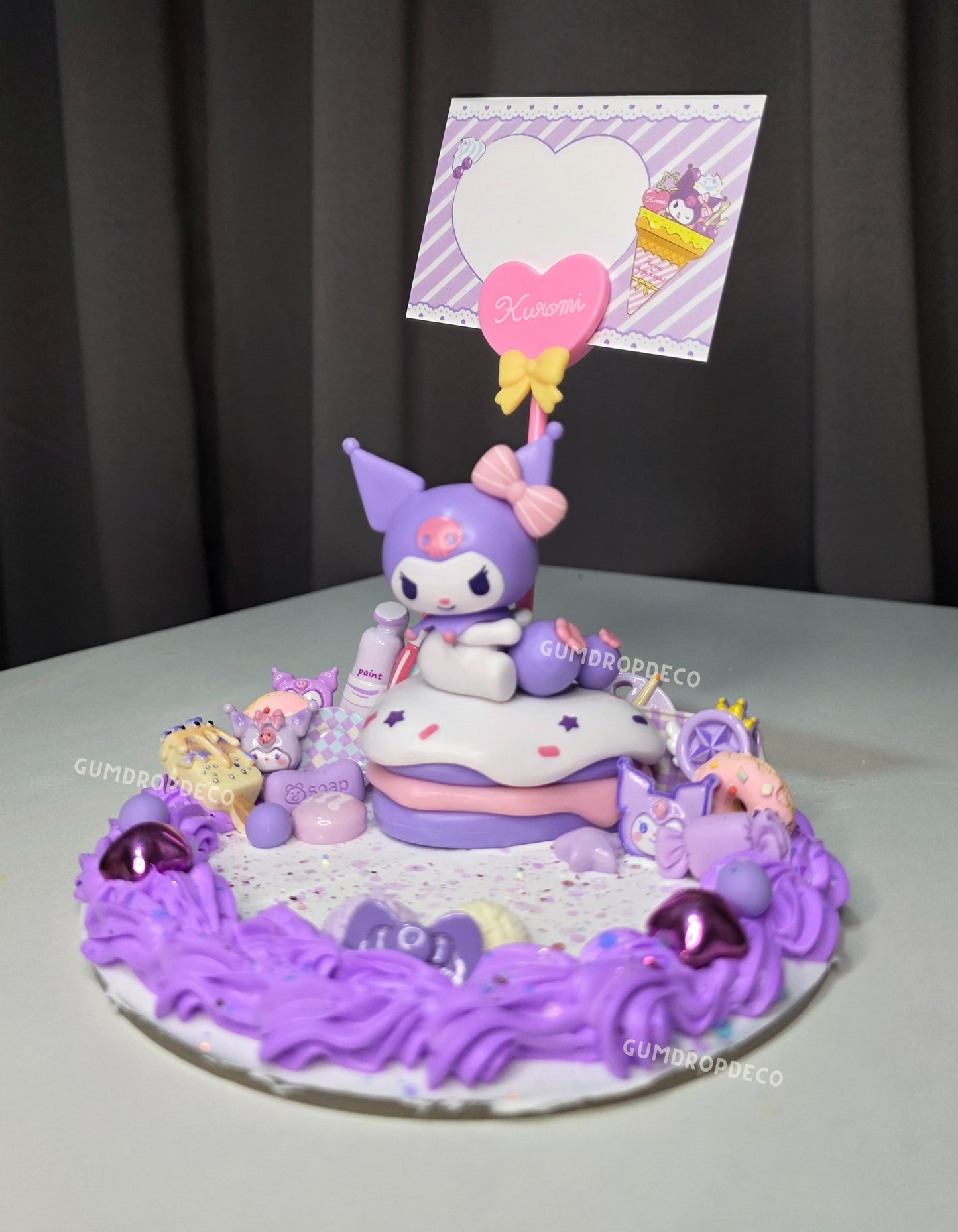 decoden phone stand kuromi sanrio figurine cute sweet theme