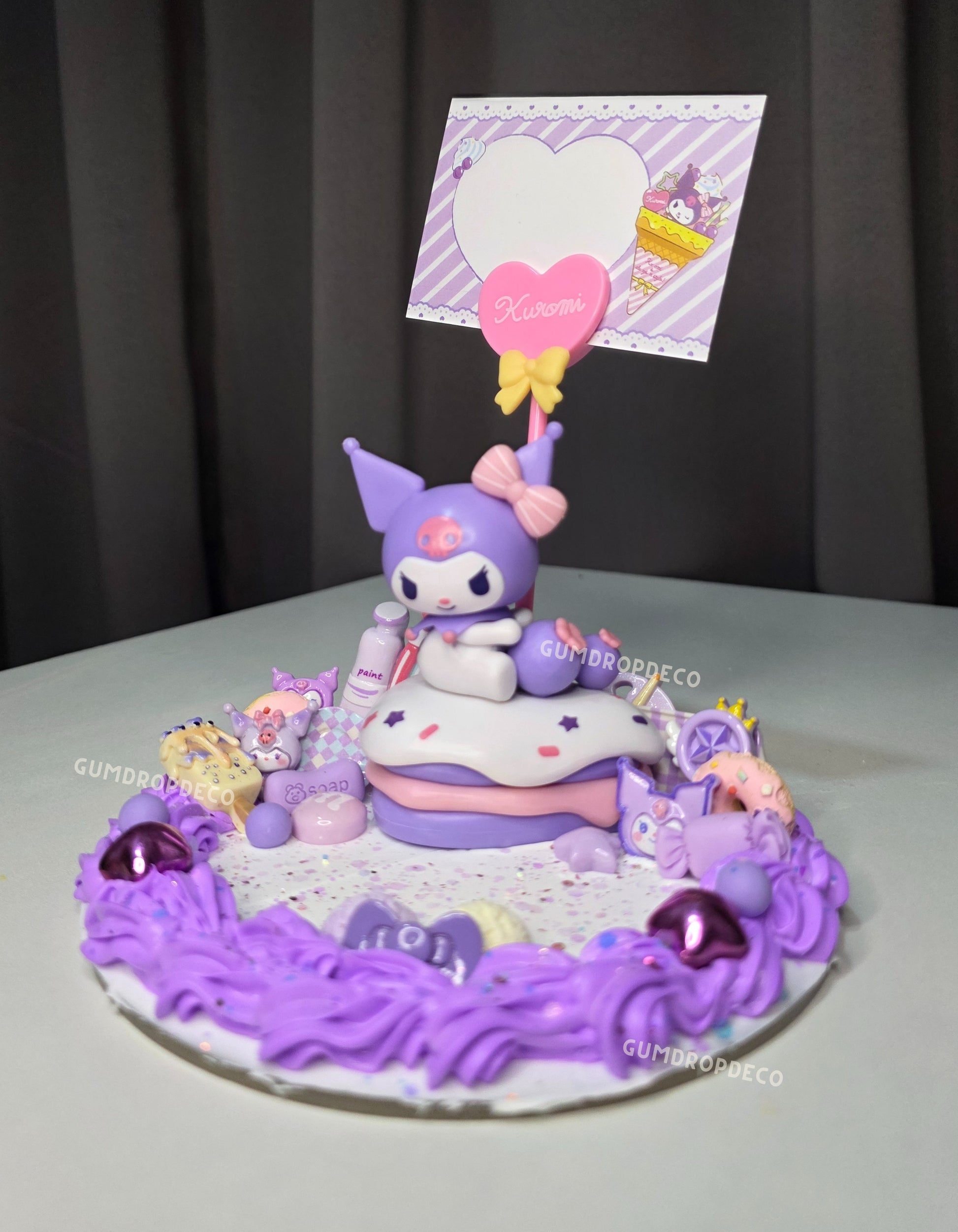 decoden phone stand kuromi sanrio figurine cute sweet theme