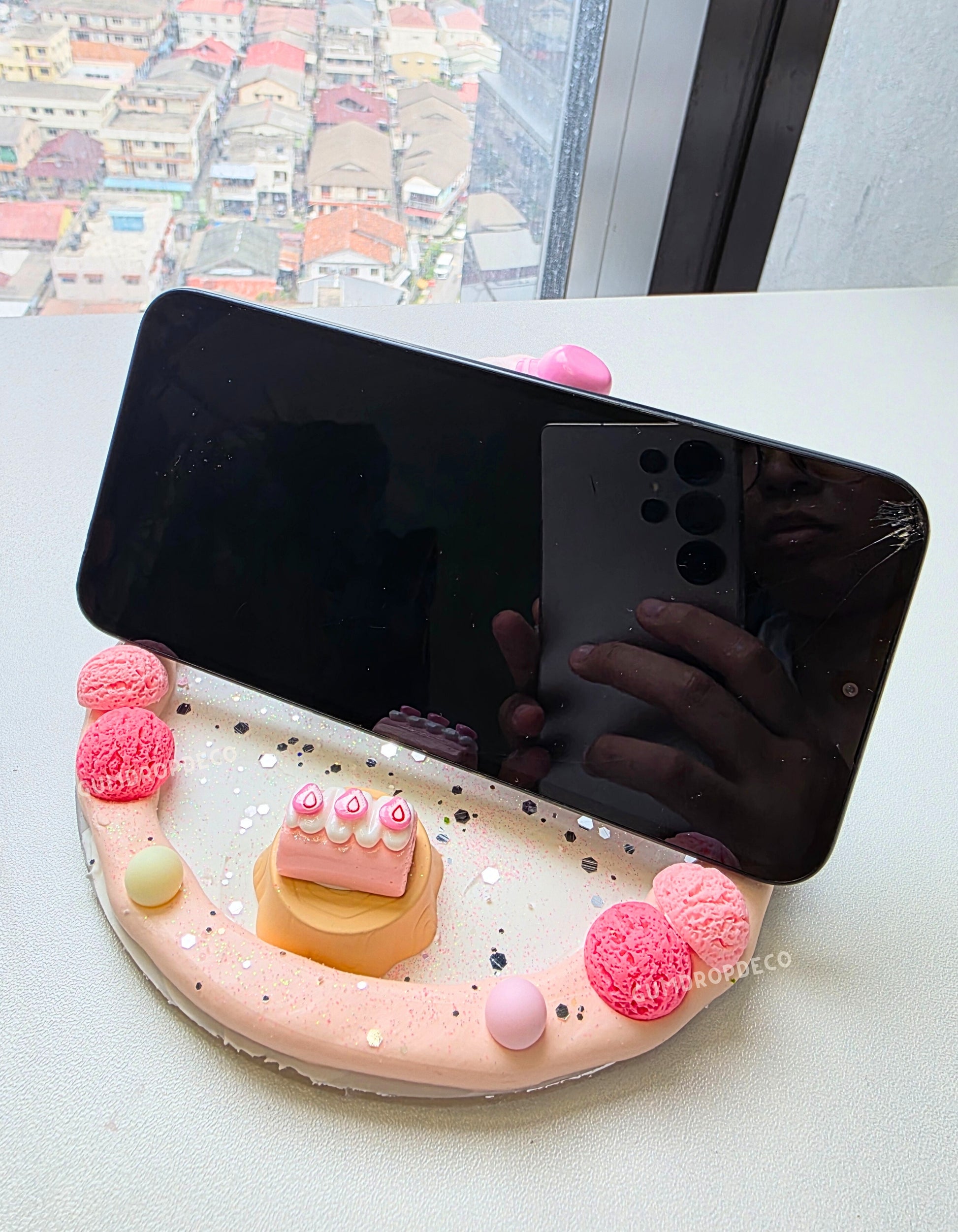 The Charm Trio Set – custom decoden phone case, stand & card holder with lanyard. Choose your favorite characters & colors in this matching 3-piece bundle. Sample Sanrio My Sweet Piano