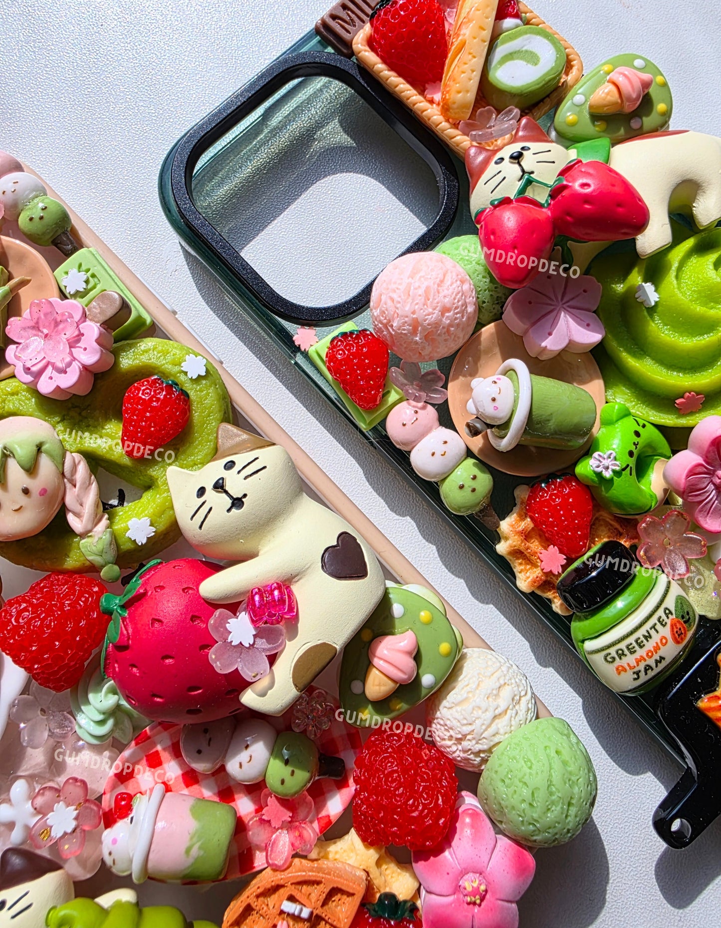 (Custom) Strawberry Matcha Decoden Phone Case 🍓🍵