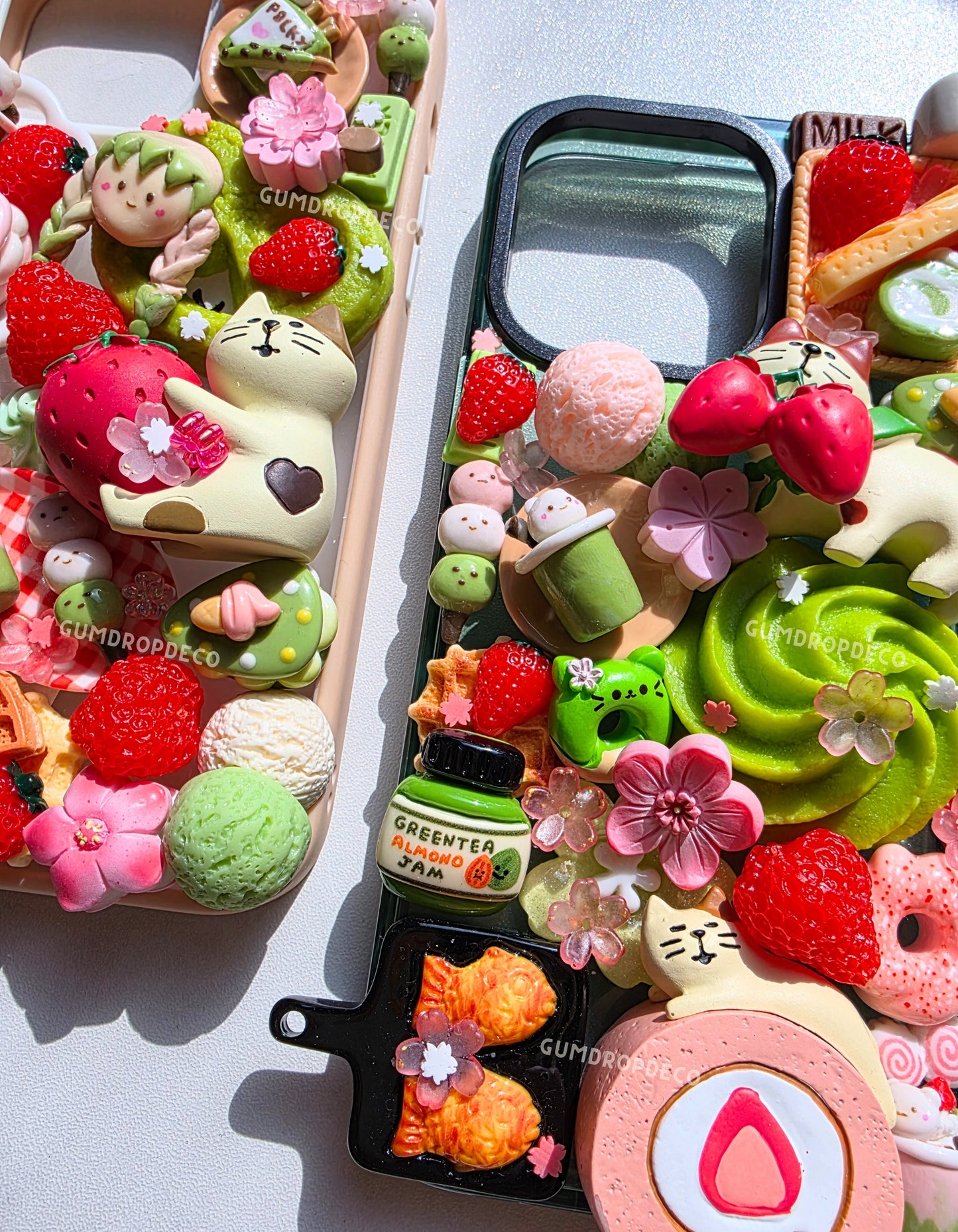 (Custom) Strawberry Matcha Decoden Phone Case 🍓🍵